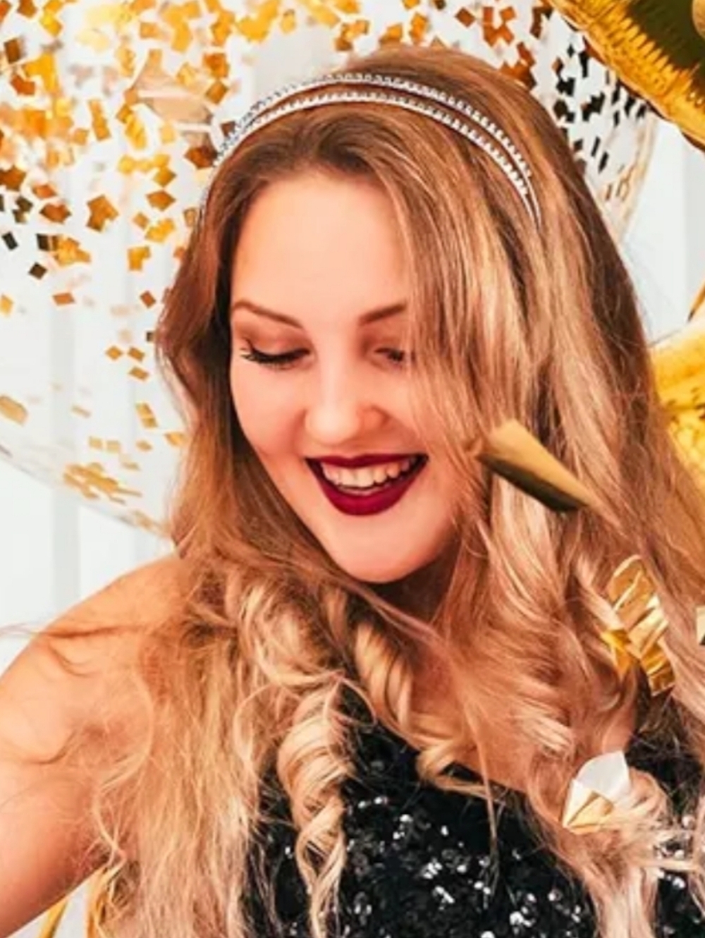 2-piece Rhinestone Double And Single Headband - Silver